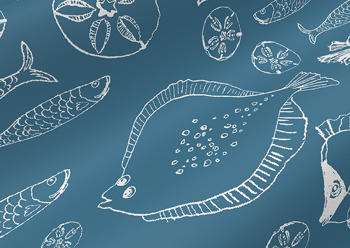 Under the Sea, Teal - Roller Blind - Image 4